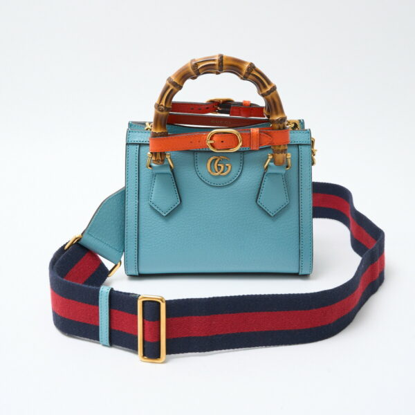 compass1715843196 Gucci Diana Mini Tote Leather Blue Orange