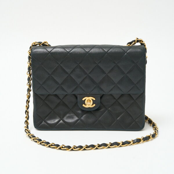 compass1717490940 Chanel Lambskin Mini Shoulder Bag Black