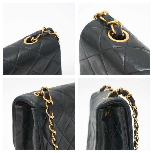 compass1717491006 Chanel Lambskin Mini Shoulder Bag Black