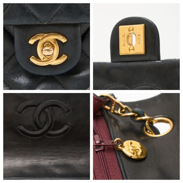 compass1717491018 Chanel Lambskin Mini Shoulder Bag Black