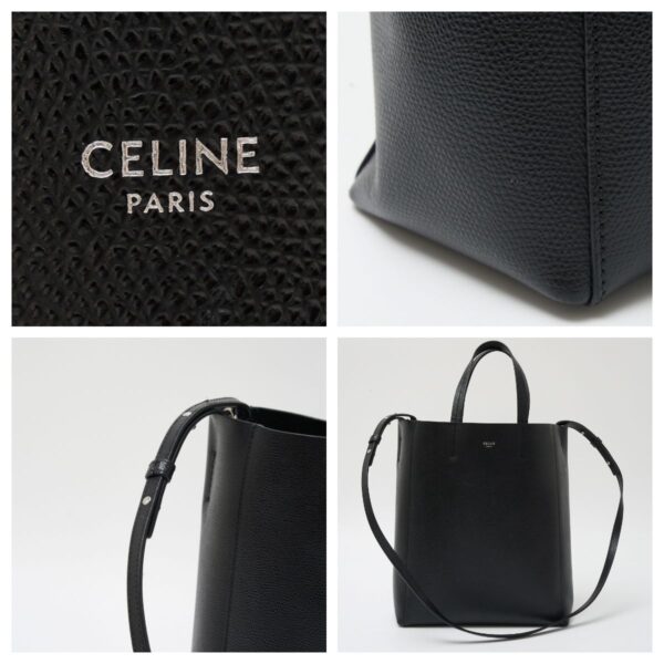 compass1717552886 Celine Vertical Hippo Bag Calfskin Leather Black