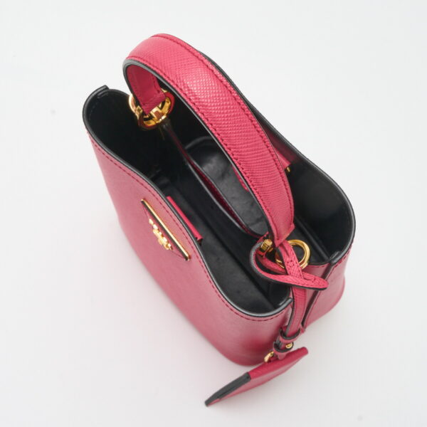 compass1717553432 Prada Pannier Saffiano Leather 2way Mini Shoulder Bag Pink Black