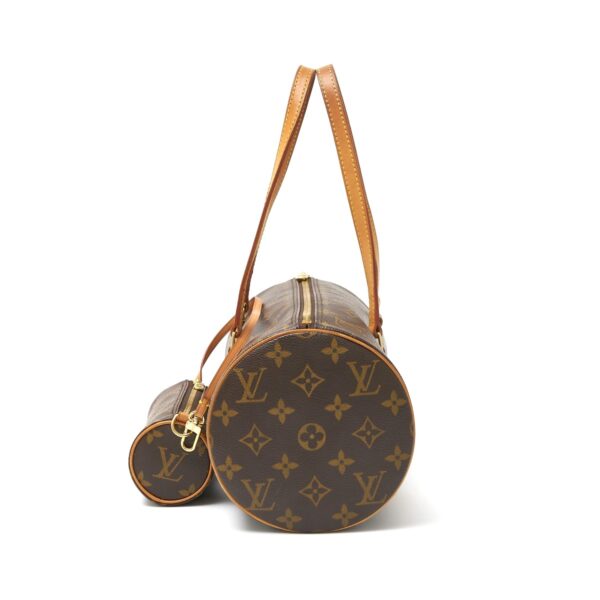 compass1718614645 Louis Vuitton Papillon 30 2way Shoulder Bag Leather Brown