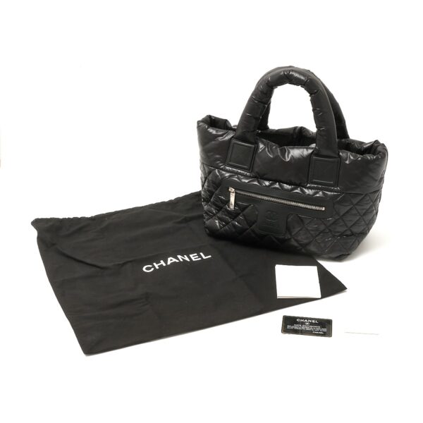 compass1718616532 Chanel Coco Cocoon Tote Nylon Leather Black Red