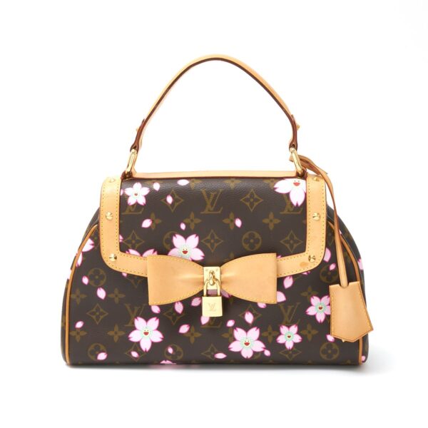 compass1718760322 Louis Vuitton Sac Retro PM Handbag Monogram Cherry Blossom Leather Brown Pink