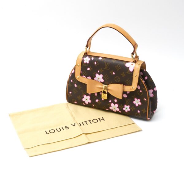 compass1718760392 Louis Vuitton Sac Retro PM Handbag Monogram Cherry Blossom Leather Brown Pink