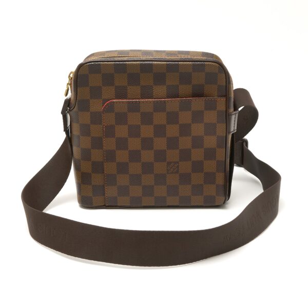 compass1719189003 Louis Vuitton Olaf PM Crossbody Shoulder Bag Damier Ebene Leather Brown