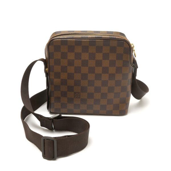 compass1719189327 Louis Vuitton Olaf PM Crossbody Shoulder Bag Damier Ebene Leather Brown