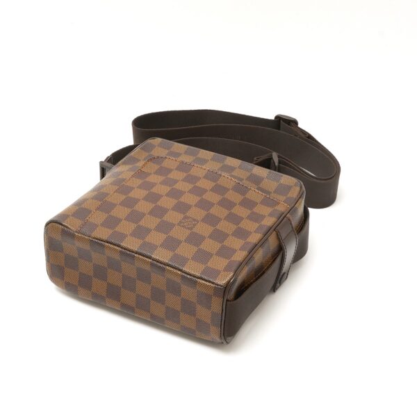 compass1719189339 Louis Vuitton Olaf PM Crossbody Shoulder Bag Damier Ebene Leather Brown