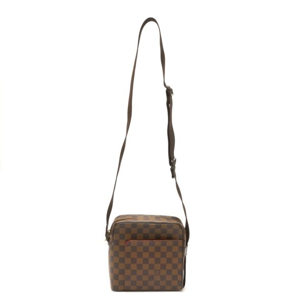 compass1719189352 Louis Vuitton Olaf PM Crossbody Shoulder Bag Damier Ebene Leather Brown