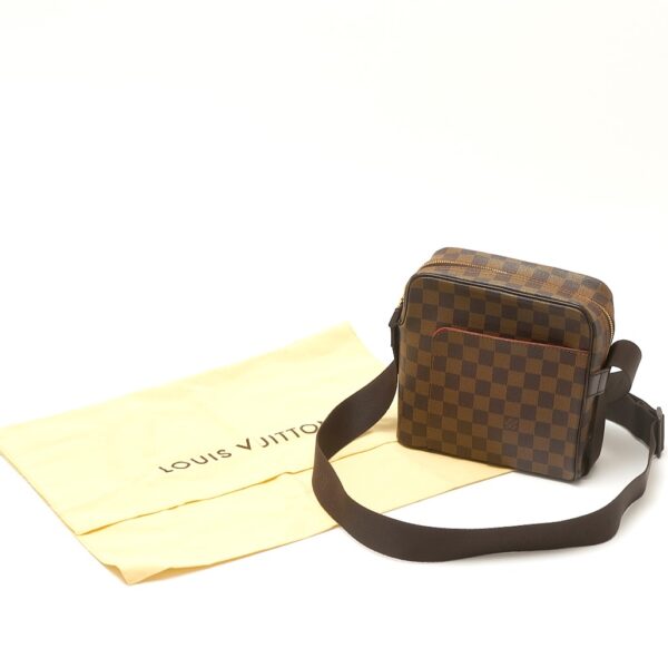 compass1719189383 Louis Vuitton Olaf PM Crossbody Shoulder Bag Damier Ebene Leather Brown