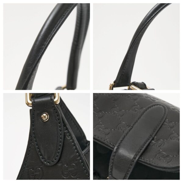 compass1719195266 Gucci Jackie Shoulder Bag Guccisima Leather Black