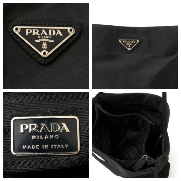 compass1719200906 Prada Nylon 2way Tote Shoulder Handbag Black