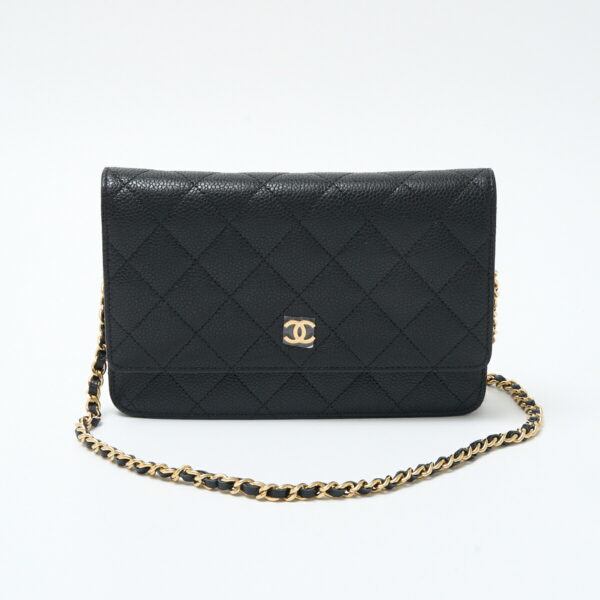 compass1722238139 Chanel Matelasse Chain Wallet Leather Black