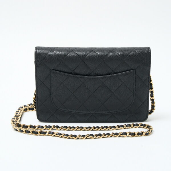 compass1722238156 Chanel Matelasse Chain Wallet Leather Black