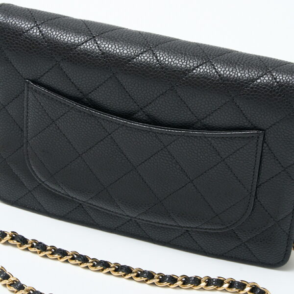 compass1722238191 Chanel Matelasse Chain Wallet Leather Black