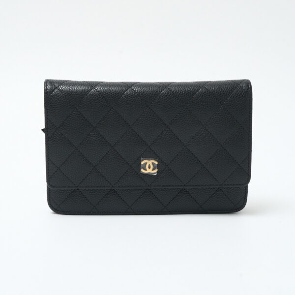 compass1722238203 Chanel Matelasse Chain Wallet Leather Black