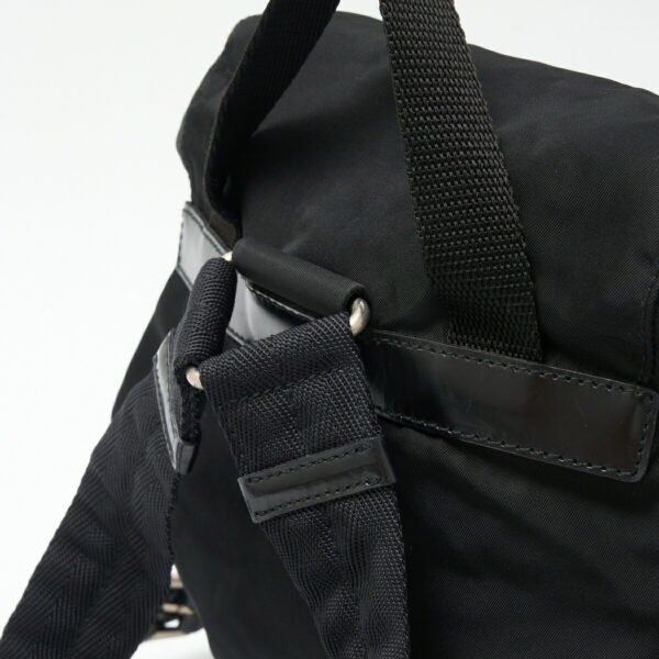 compass1723534161 Prada Nylon Mini Rucksack Backpack Black