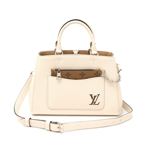 compass1724658606 Louis Vuitton Marelle Tote BB 2way Bag Epi Grain Leather White