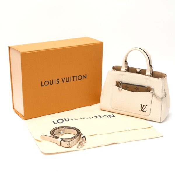 compass1724658644 Louis Vuitton Marelle Tote BB 2way Bag Epi Grain Leather White