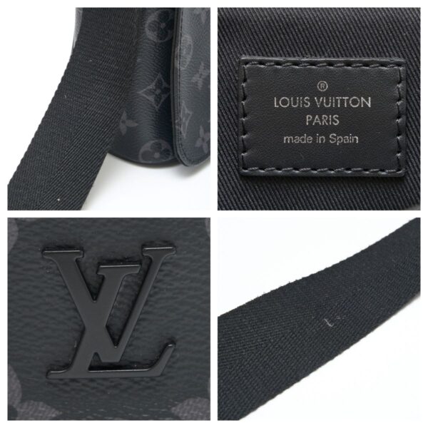 compass1724746767 Louis Vuitton District PM NM Shoulder Bag Monogram Eclipse Leather Black Gray