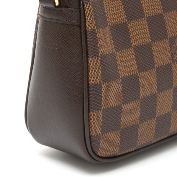 compass1724751160 Louis Vuitton Truth Mini Handbag Pouch Damier Ebene Leather Brown