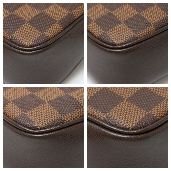 compass1724751166 Louis Vuitton Truth Mini Handbag Pouch Damier Ebene Leather Brown