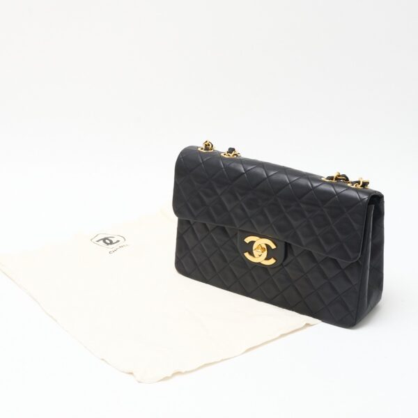 compass1724816147 Chanel Matelasse Double Chain Shoulder Bag Lambskin Black