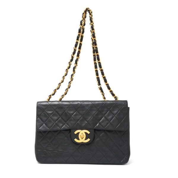 compass1724818313 Chanel Matelasse Double Chain Shoulder Bag Lambskin Black