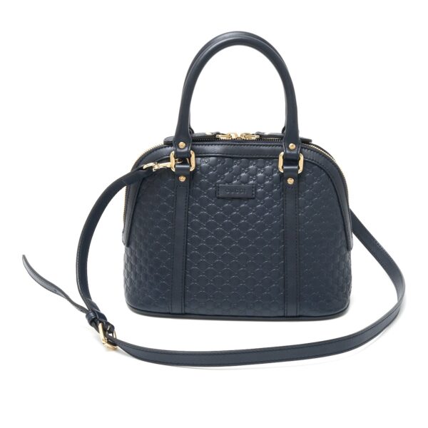 compass1724822091 Gucci Micro Guccisima Handbag Leather Navy