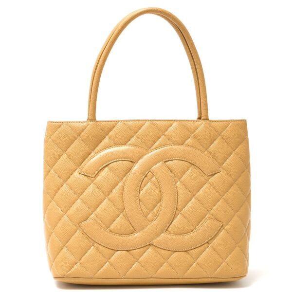 compass1726043822 Chanel Reproduction Tote Caviar Leather Beige