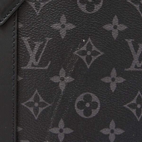 compass1726046765 Louis Vuitton Sac Plat Cross Handbag Monogram Eclipse Leather Black Gray