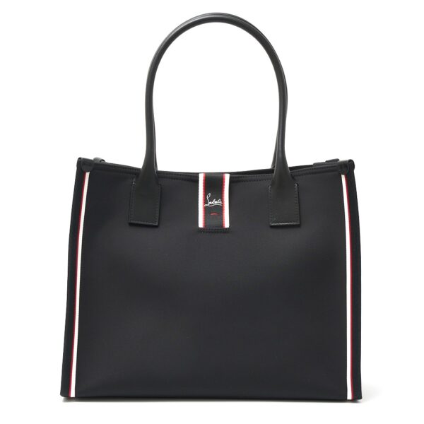 compass1726050120 Christian Louboutin Nastroloubi Canvas Leather Tote Bag Black Red