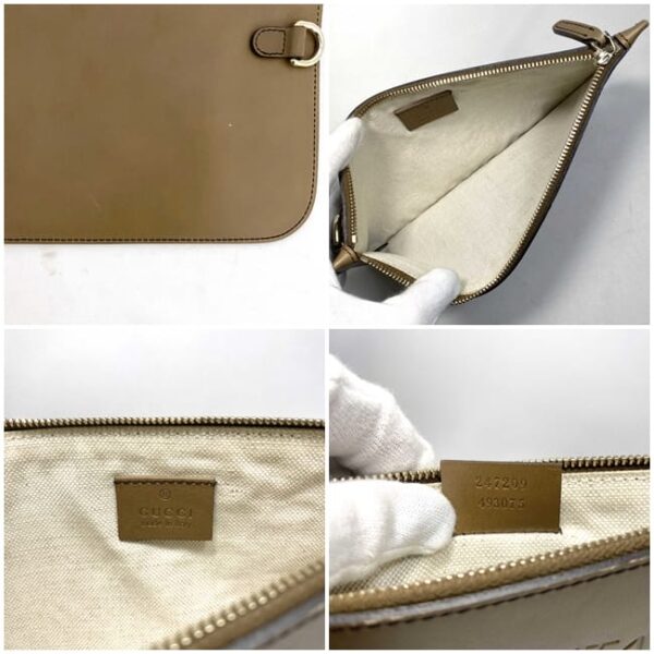 ec 18691 10 Gucci Tote Bag GG Canvas Leather Beige Brown