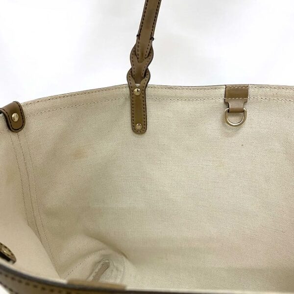 ec 18691 8 Gucci Tote Bag GG Canvas Leather Beige Brown