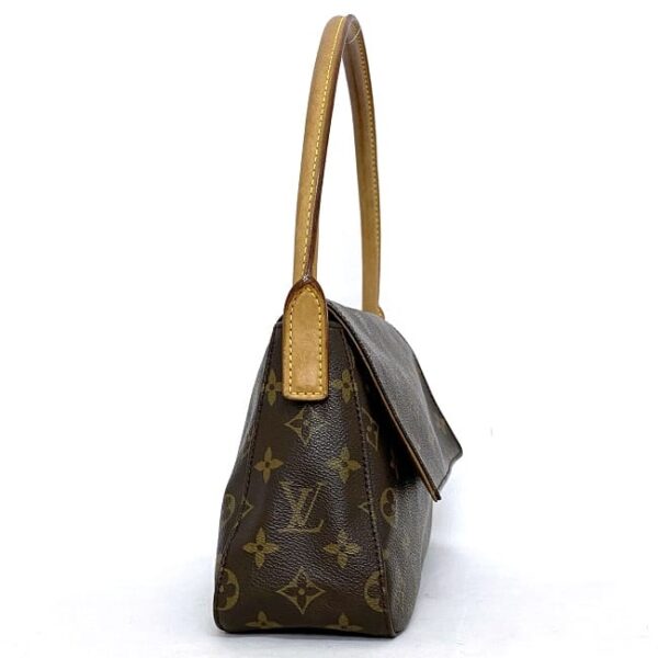 ec 18755 2 Louis Vuitton Mini Looping Shoulder Bag Monogram Canvas Brown Beige