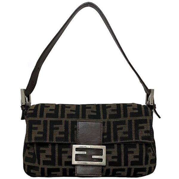 ec 18765 1 Fendi Shoulder Bag Canvas Leather Khaki