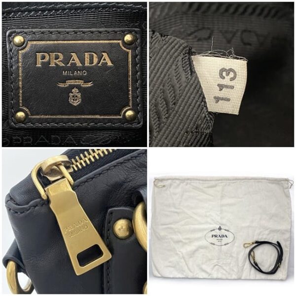 ec 18935 10 Prada 2way Bag Leather Black