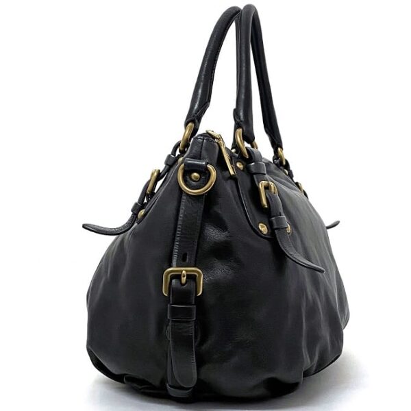 ec 18935 3 Prada 2way Bag Leather Black