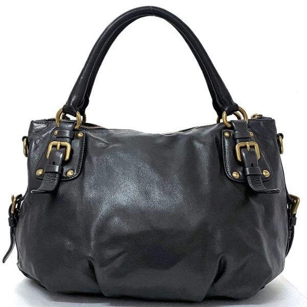 ec 18935 4 Prada 2way Bag Leather Black