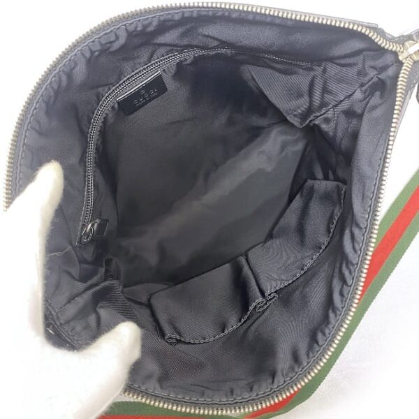 ec 18985 7 Gucci Shoulder Bag Nylon Canvas Leather Black Green Red