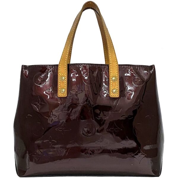 ec 19091 1 Louis Vuitton Lead PM Mini Tote Bag Patent Leather Bordeaux Beige