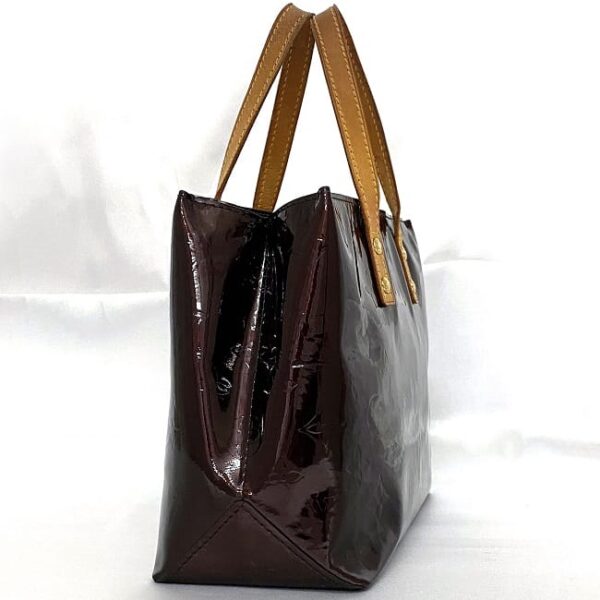 ec 19091 2 Louis Vuitton Lead PM Mini Tote Bag Patent Leather Bordeaux Beige