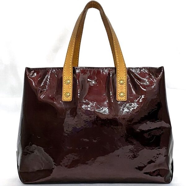 ec 19091 3 Louis Vuitton Lead PM Mini Tote Bag Patent Leather Bordeaux Beige