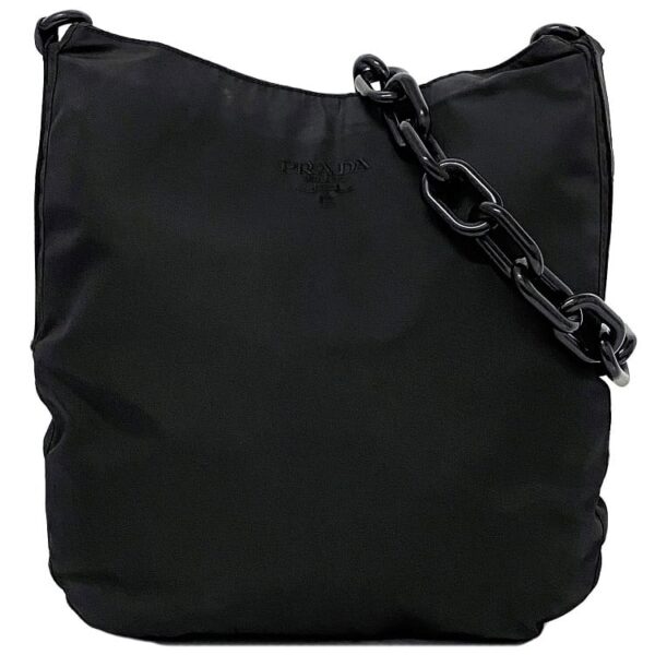 ec 19517 1 Prada Chain Shoulder Bag Nylon Black