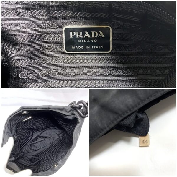 ec 19517 10 Prada Chain Shoulder Bag Nylon Black