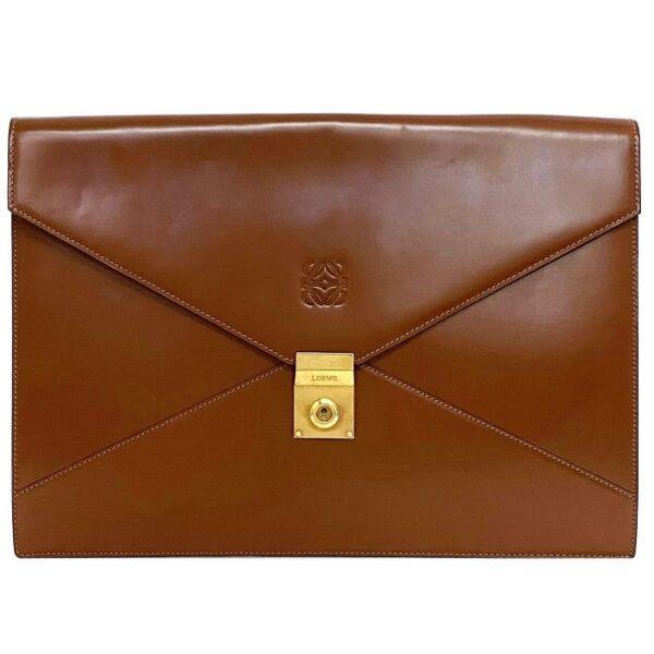 ec 19702 1 Loewe Clutch Bag Leather Brown