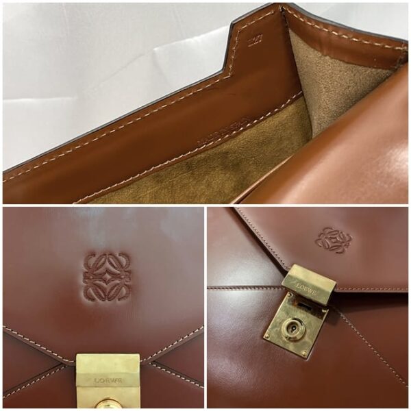 ec 19702 8 Loewe Clutch Bag Leather Brown