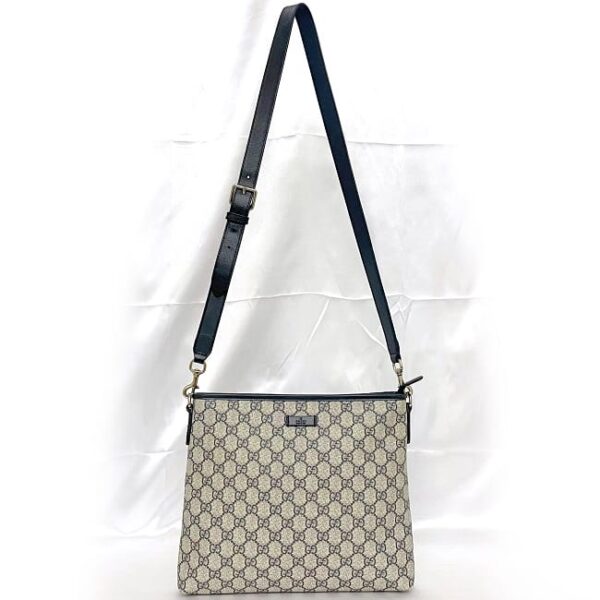 ec 19908 2 Gucci Shoulder Bag GG Supreme Leather Blue Beige