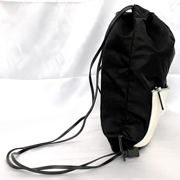 ec 19990 2 Prada Knapsack Nylon Leather Black White